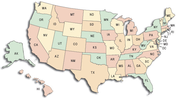 Move Mouse to highlight state then click to see donors.