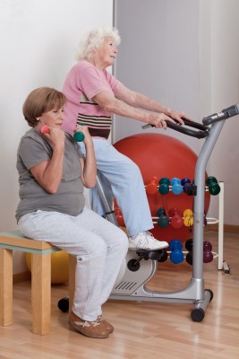 senior citizens exercising