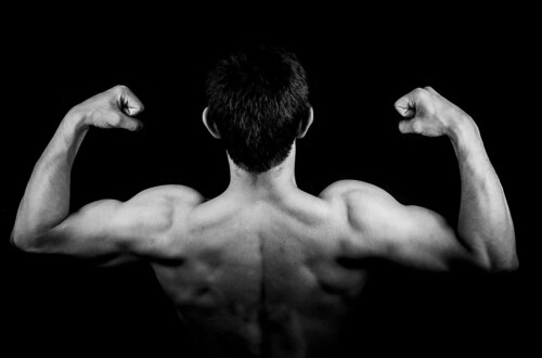 Man Showing off arm Muscles